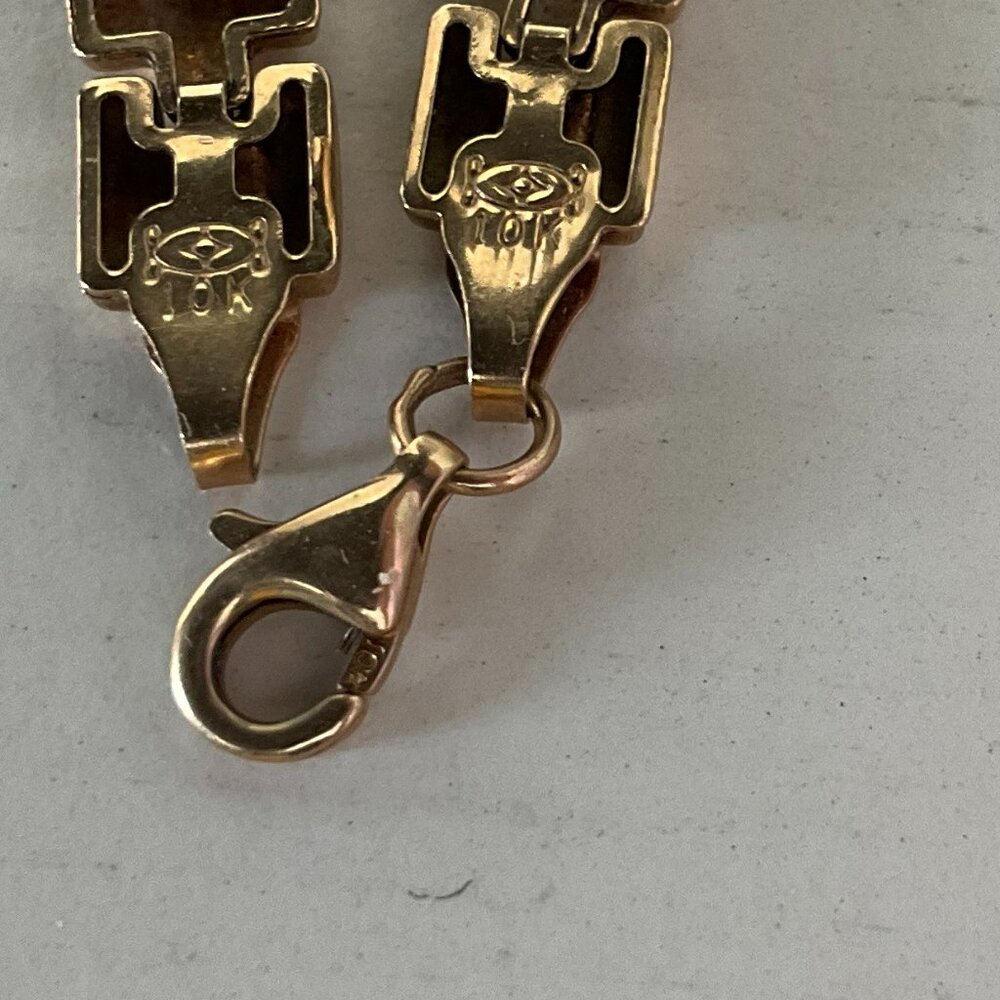10k Real Solid Gold Link Bracelet - image 5